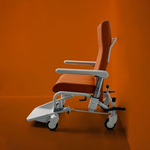 fauteuil médical de transfert monobloc et inclinable Vesta de profil Navailles