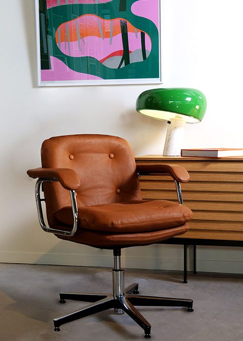 chaise_de_bureau_vintage_patin_heritage_80_cuir_carriat_gold_Navailles