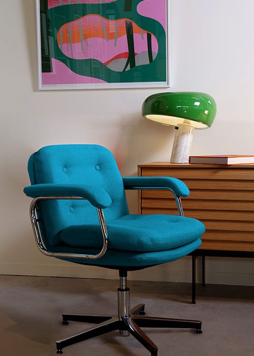 chaise_de_bureau_vintage_patin_heritage_80_laine_europost_bleu_Navailles